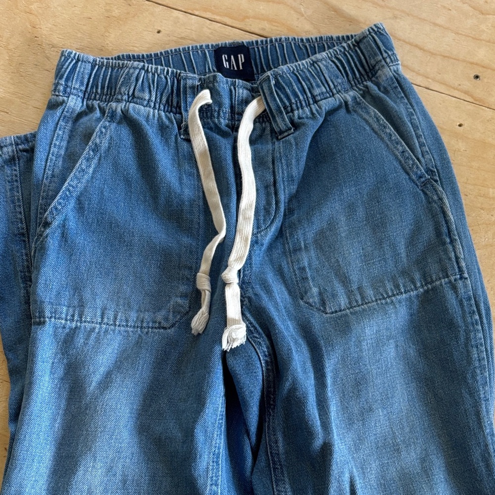 GAP Light Blue Denim Pants with Drawstring